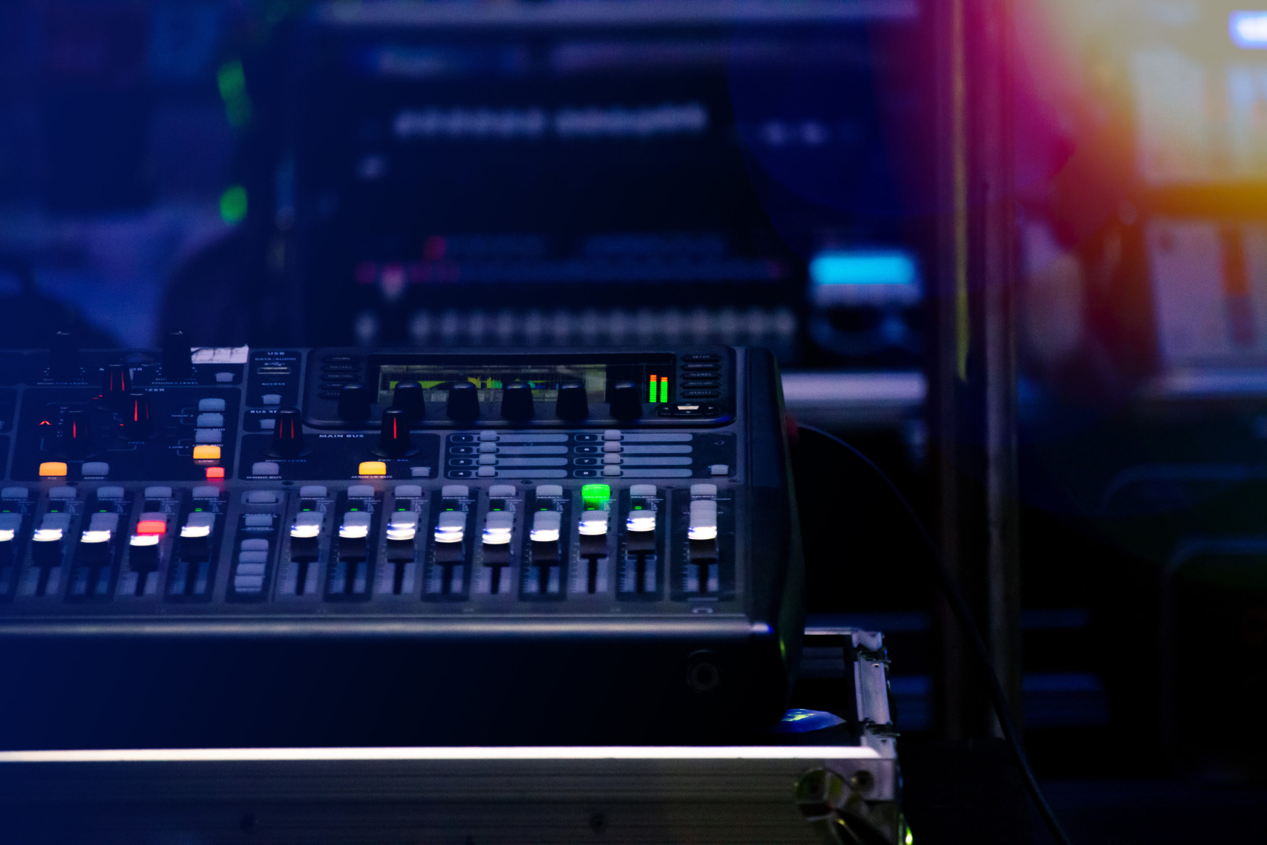 Sound control set In a festival celebrated at night