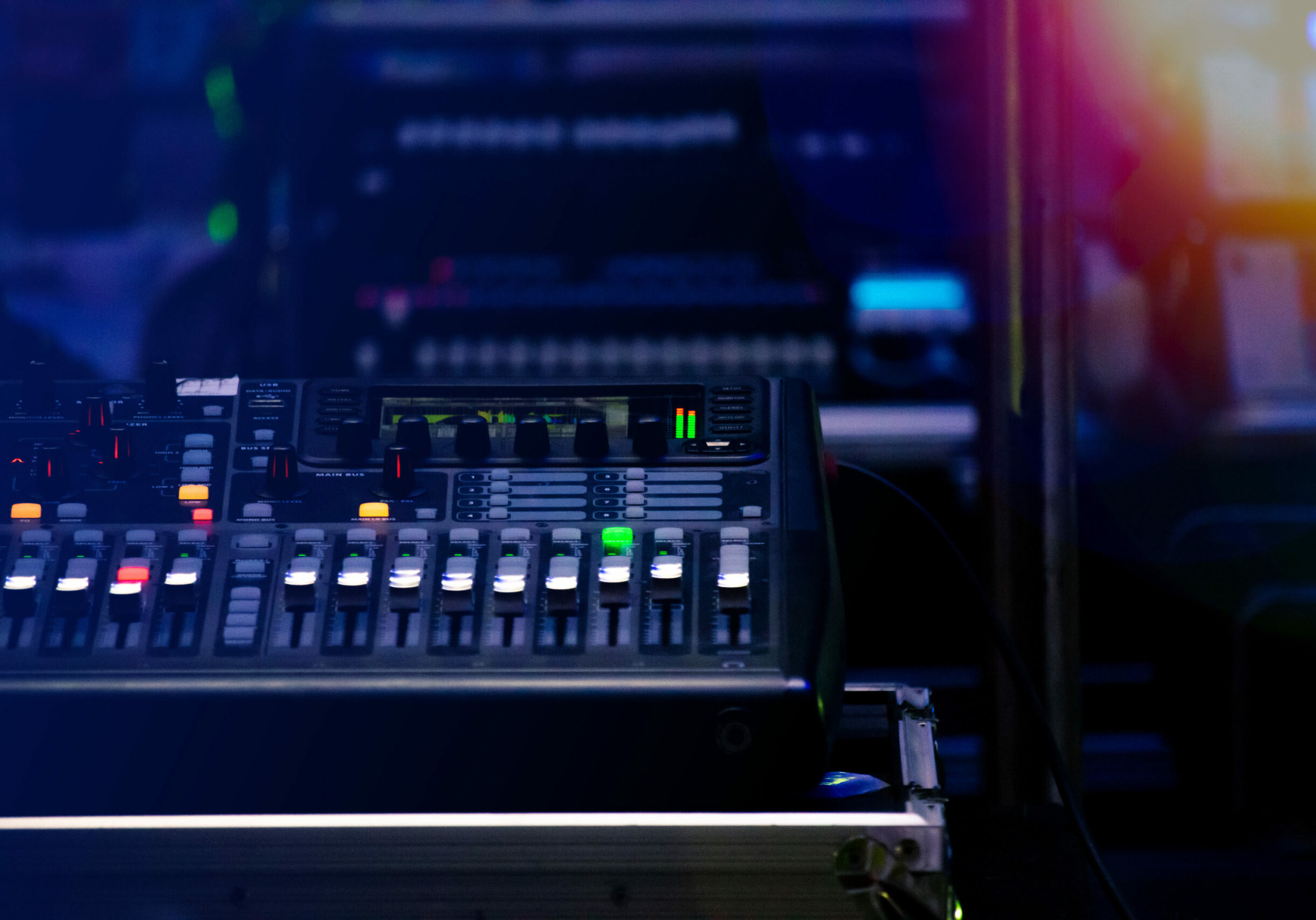 Sound control set In a festival celebrated at night